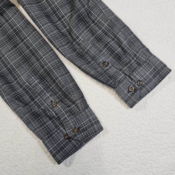 Carhartt Relaxed Fit Gray Plaid Long Sleeve Button Down Shirt - Picture 8 of 11